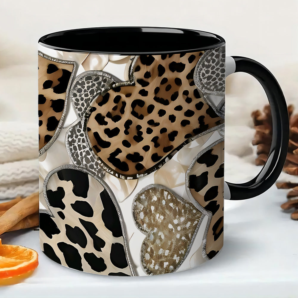 1pc Leopard Print Ceramic Mug with Leopard Spot - 11oz Ceramic Coffee Cup & Tea Cup, Microwave & Dishwasher Safe, Hot\u002FCold Drinks Suitable for Women,, Best Friend - Birthday, Valentine's Gift, Wildlife Lover Present