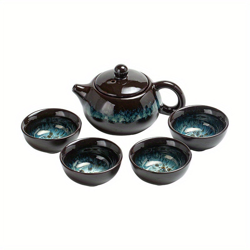 5pcs  tears ceramic tea set, Chinese style tea set, suitable for gifts, Christmas, New Year gifts, can be used in the office