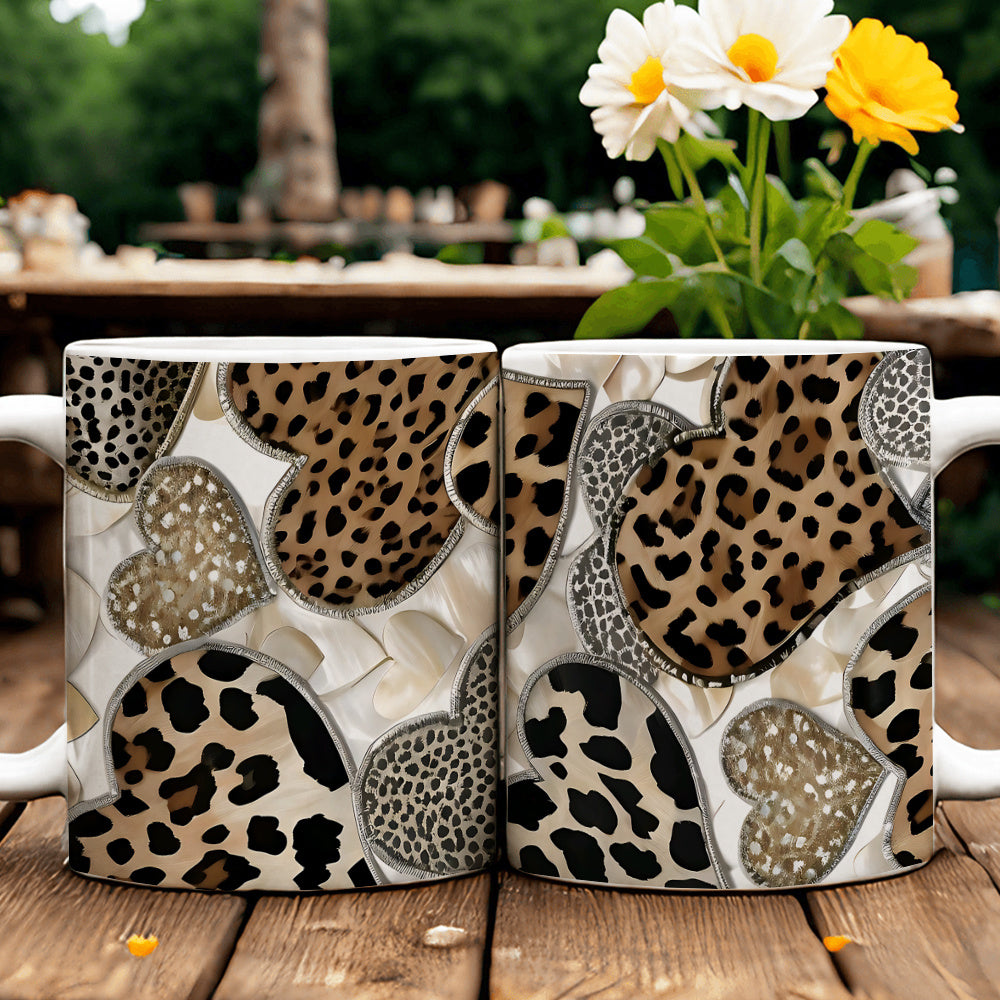 1pc Leopard Print Ceramic Mug with Leopard Spot - 11oz Ceramic Coffee Cup & Tea Cup, Microwave & Dishwasher Safe, Hot\u002FCold Drinks Suitable for Women,, Best Friend - Birthday, Valentine's Gift, Wildlife Lover Present