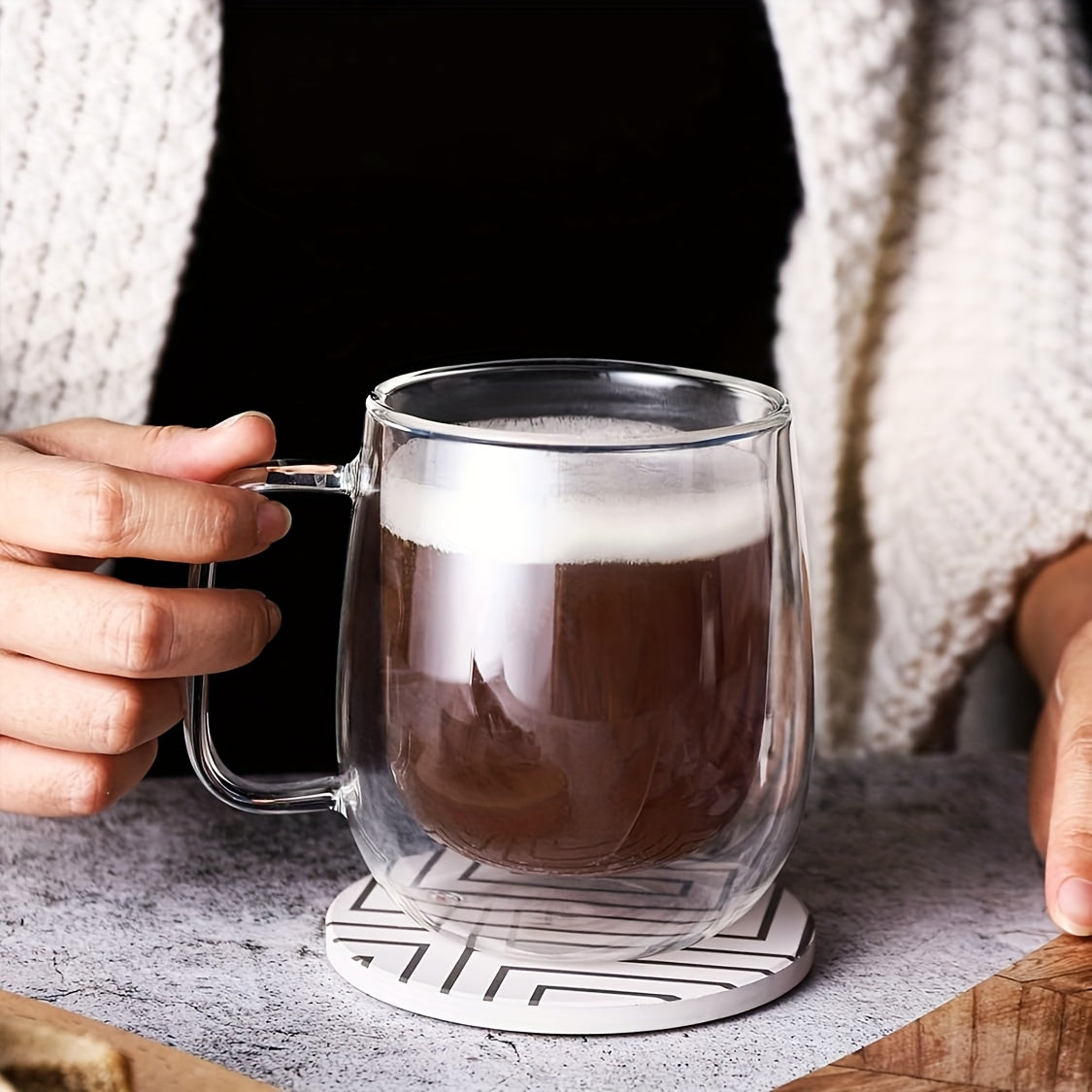 Set of Four, 350Ml\u002F11.84Oz, Includes a Lid And Spoon, Versatile Round Reusable Cup, Ideal for Cappuccino, Latte, And Tea - Features a Non-Slip Design, Themed for Christmas, Perfect for Holiday Festivities Such As Halloween, Easter, Valentine'S Day