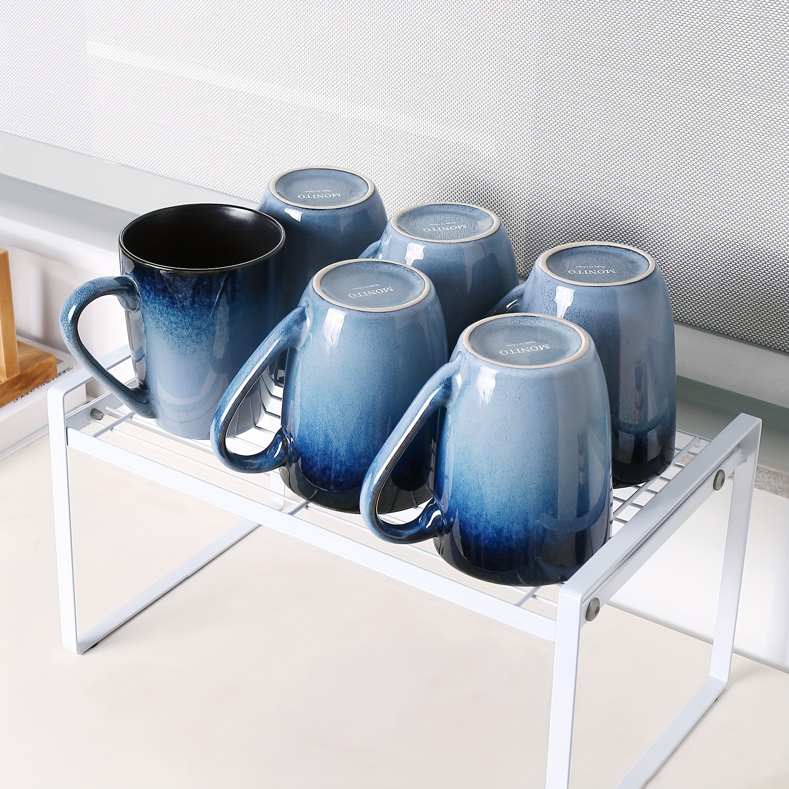 Set of 6 Gradient Blue Ceramic Mugs, Each with a Capacity of 14Oz. These Durable And Stain-Resistant Mugs Feature an Elegant And Unique Design, Making Them Perfect for Valentine'S Day, Parties, Weddings, And Various Other Events. Ideal for Coffee