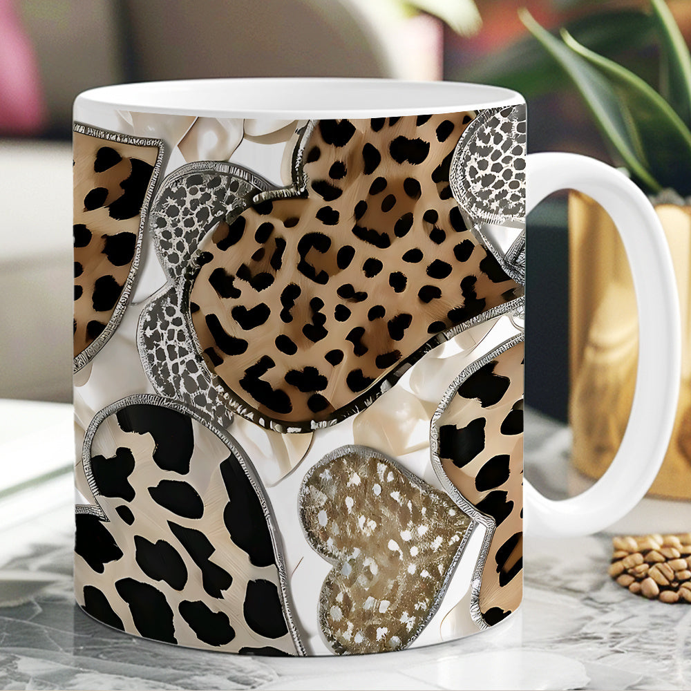 1pc Leopard Print Ceramic Mug with Leopard Spot - 11oz Ceramic Coffee Cup & Tea Cup, Microwave & Dishwasher Safe, Hot\u002FCold Drinks Suitable for Women,, Best Friend - Birthday, Valentine's Gift, Wildlife Lover Present
