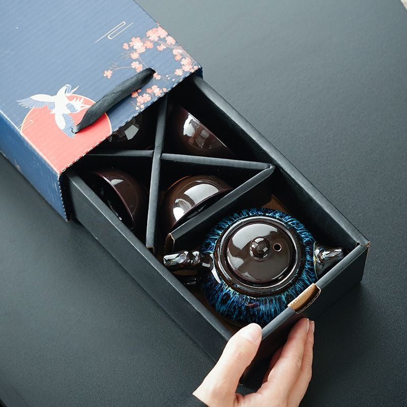 5pcs  tears ceramic tea set, Chinese style tea set, suitable for gifts, Christmas, New Year gifts, can be used in the office