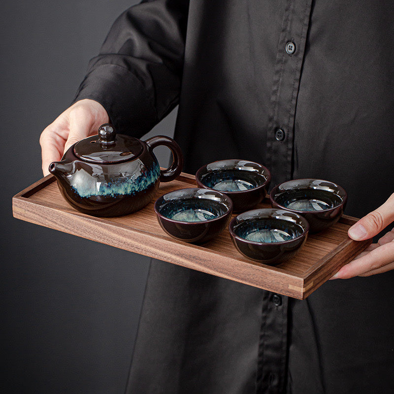 5pcs  tears ceramic tea set, Chinese style tea set, suitable for gifts, Christmas, New Year gifts, can be used in the office