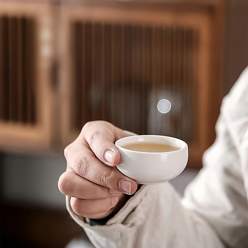 5pcs White Porcelain Travel Tea Set with Xishi Pot & 4 Cups - Portable Tea Service for Outdoor, Tea Parties, Camping, Picnics - Elegant Mini Tea Ceremony Kit, Compact Tea Gift Set for Tea Lovers & Chinese Tea Culture Enthus