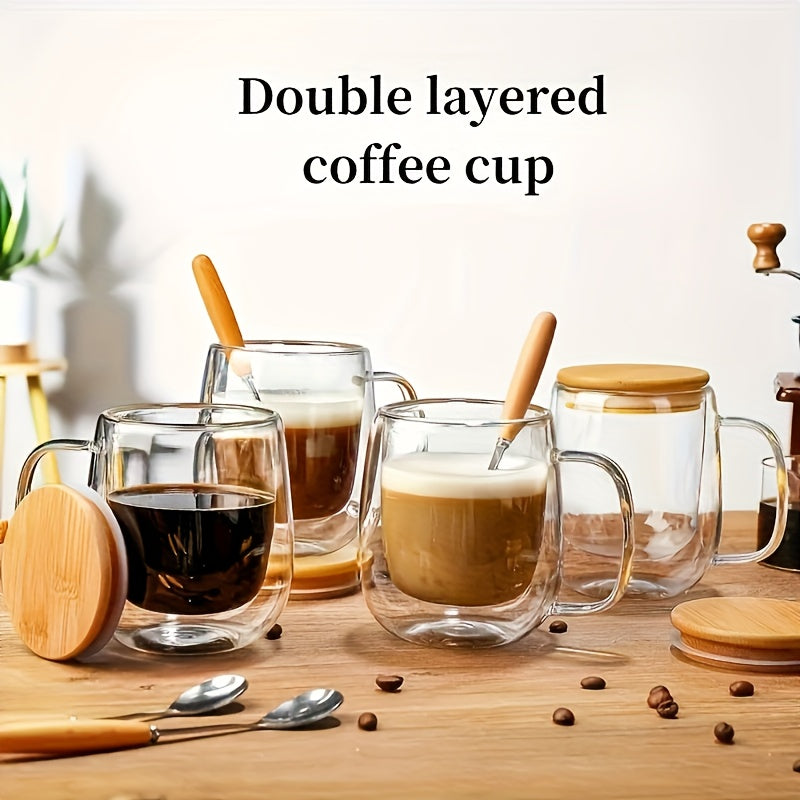 Set of Four, 350Ml\u002F11.84Oz, Includes a Lid And Spoon, Versatile Round Reusable Cup, Ideal for Cappuccino, Latte, And Tea - Features a Non-Slip Design, Themed for Christmas, Perfect for Holiday Festivities Such As Halloween, Easter, Valentine'S Day