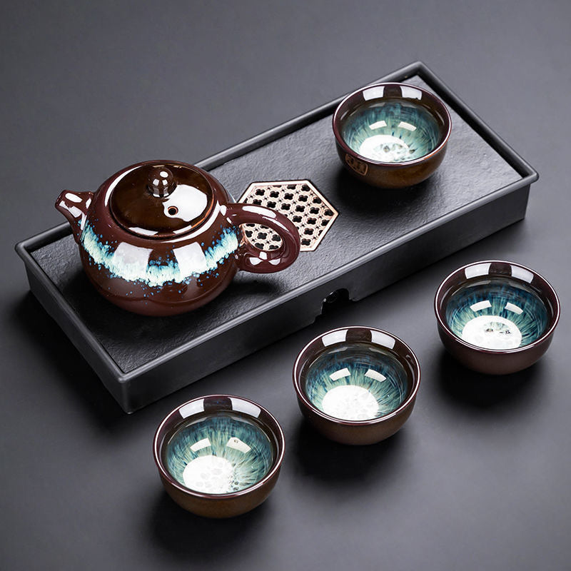 5pcs  tears ceramic tea set, Chinese style tea set, suitable for gifts, Christmas, New Year gifts, can be used in the office